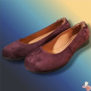 Samuel Hubbard Suede Flat Pumps Burgundy 9 (8.5)
